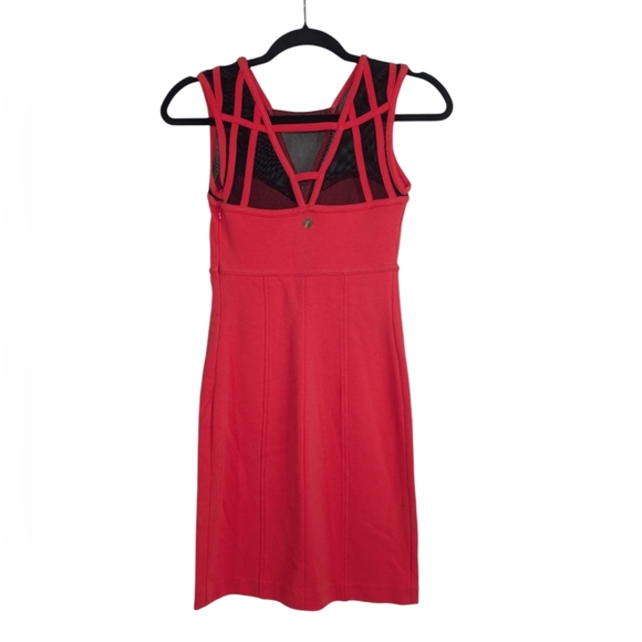 Versace Collection Red Sheath Mini Dress with Sweetheart Neckline - Picture 3 of 7